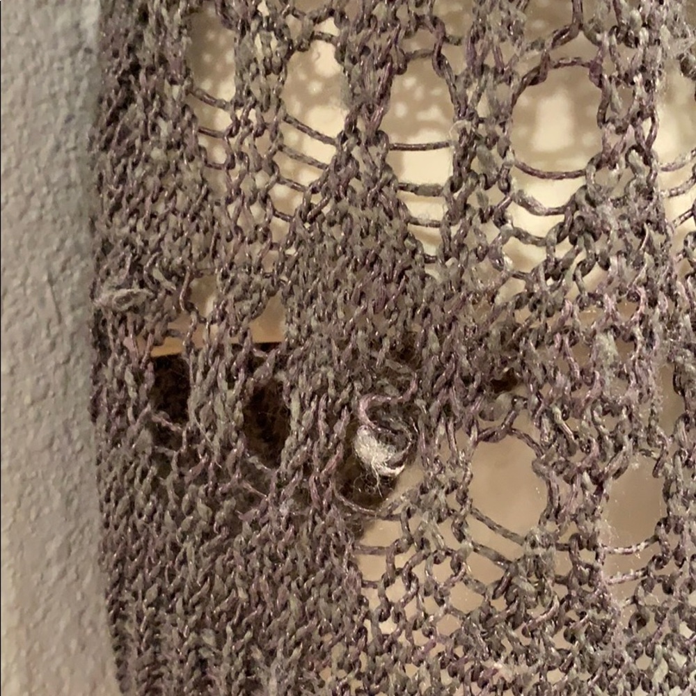 pretty Moth dark gray open knit sweater, XS/TP - Picture 8 of 8